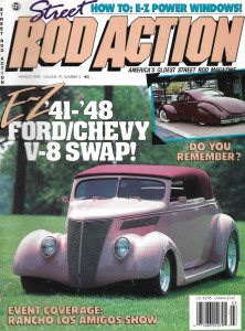 STREET ROD ACTION 1990 MAR - '41-48 FORD/CHEVY V-8 SWAP, POWER WINDOWS, GLASS